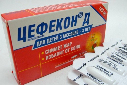 Действующим веществом свечей Цефекон Д является парацетамол