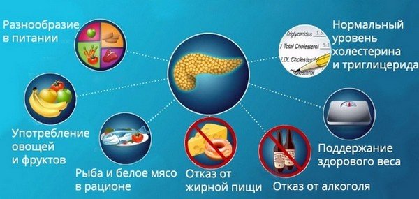 Меры профилактики панкреатита, схема